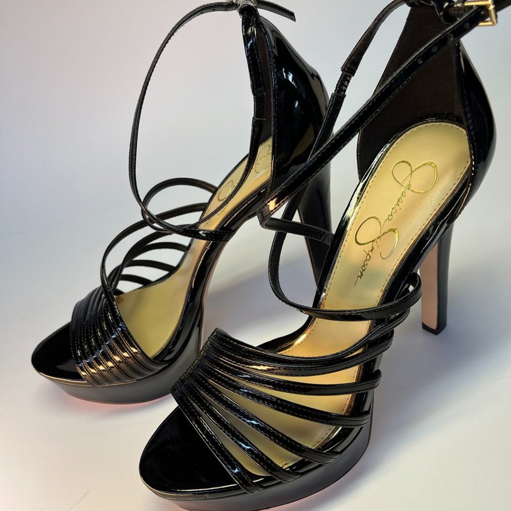 Jessica Simpson Bravani Black Strappy Heels